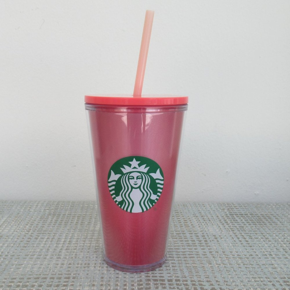 New STARBUCKS 2019 Holiday Red Iridescent Tumbler Cold Cup 16oz NWT